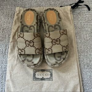 Gucci GG Logo Platform Slides